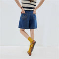 Giordano Embroidered Semi-elastic Waist Wide-leg Shorts