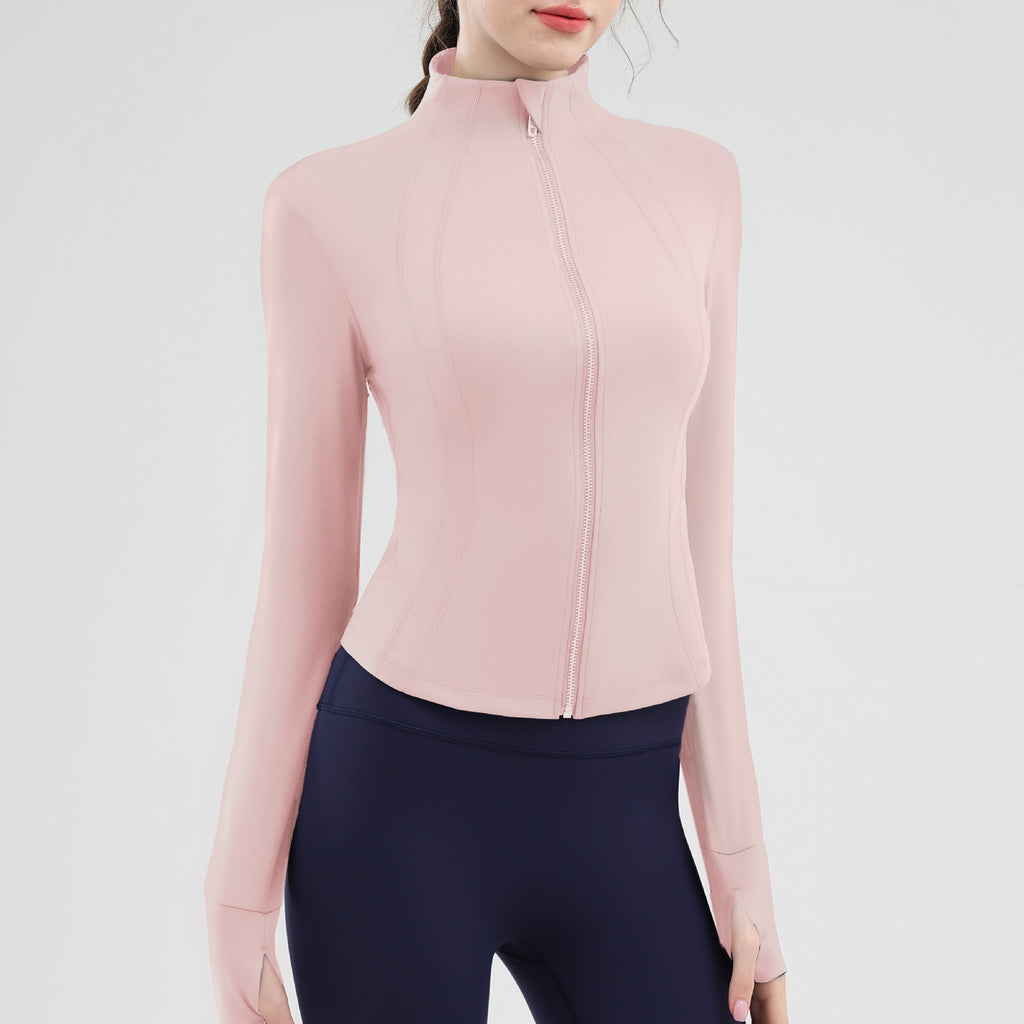 TIANQINGSE Stand-up Collar Windproof Zipper Slim-fit Sports Jacket