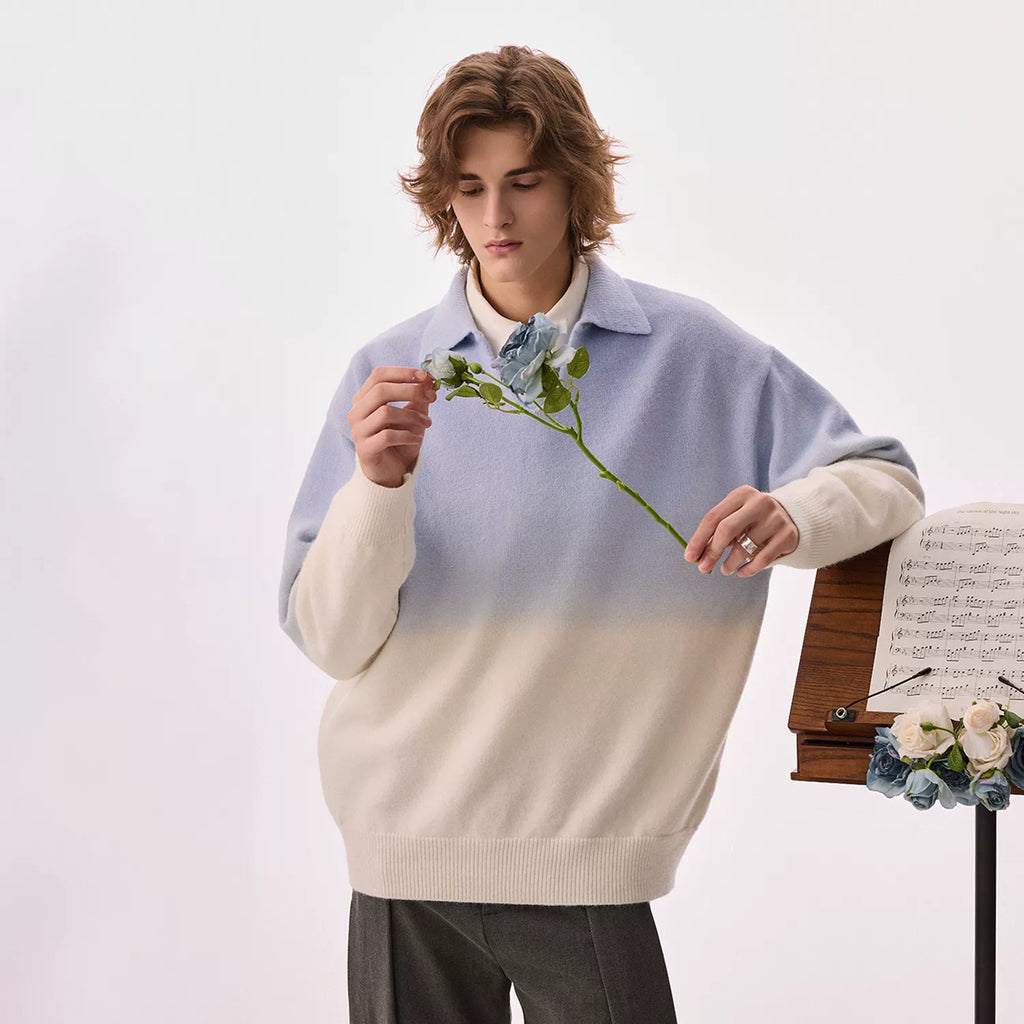 CHOR V Neck Lazy Style Casual Knitted Sweater