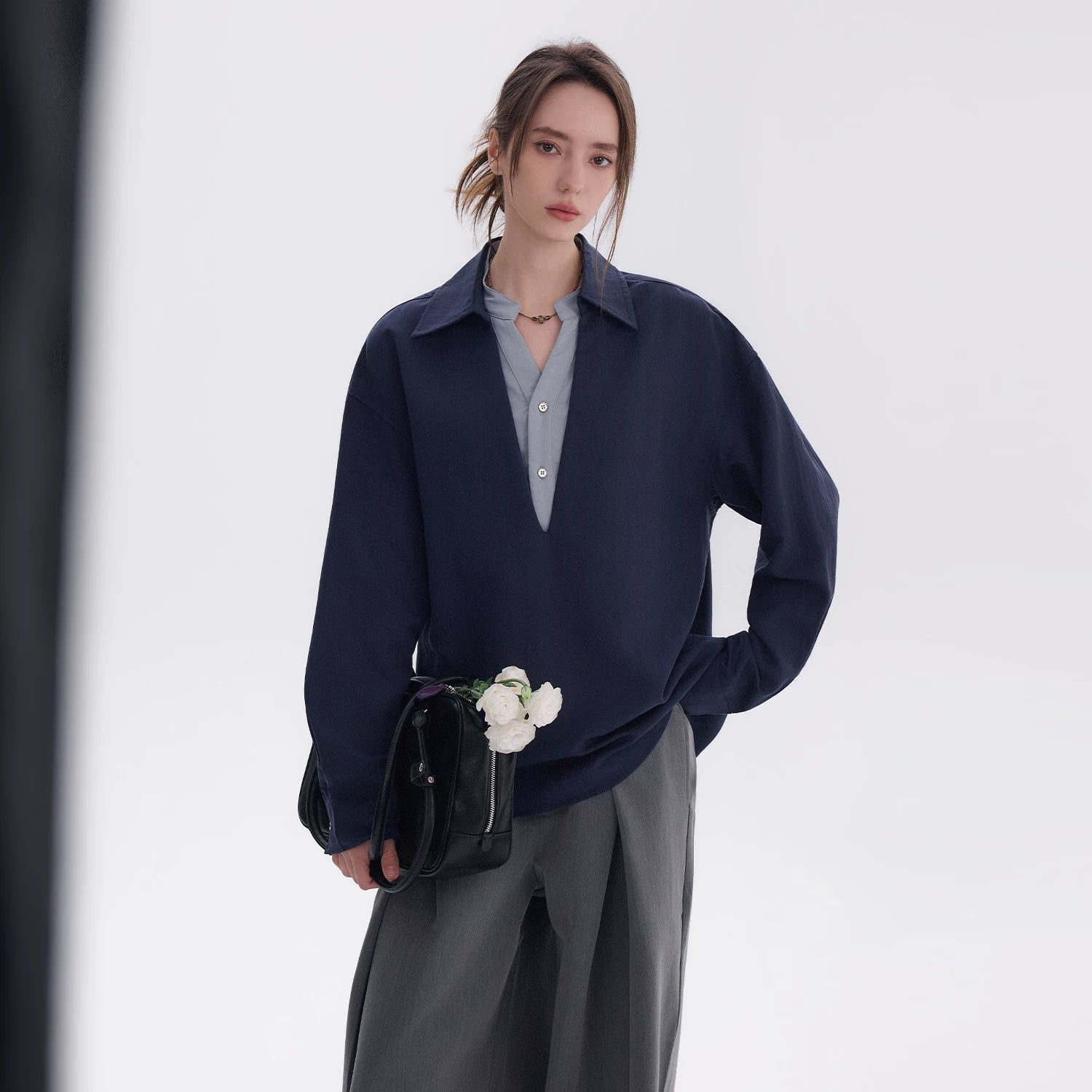 CHOR Fake Two-piece Double-neck Shirt