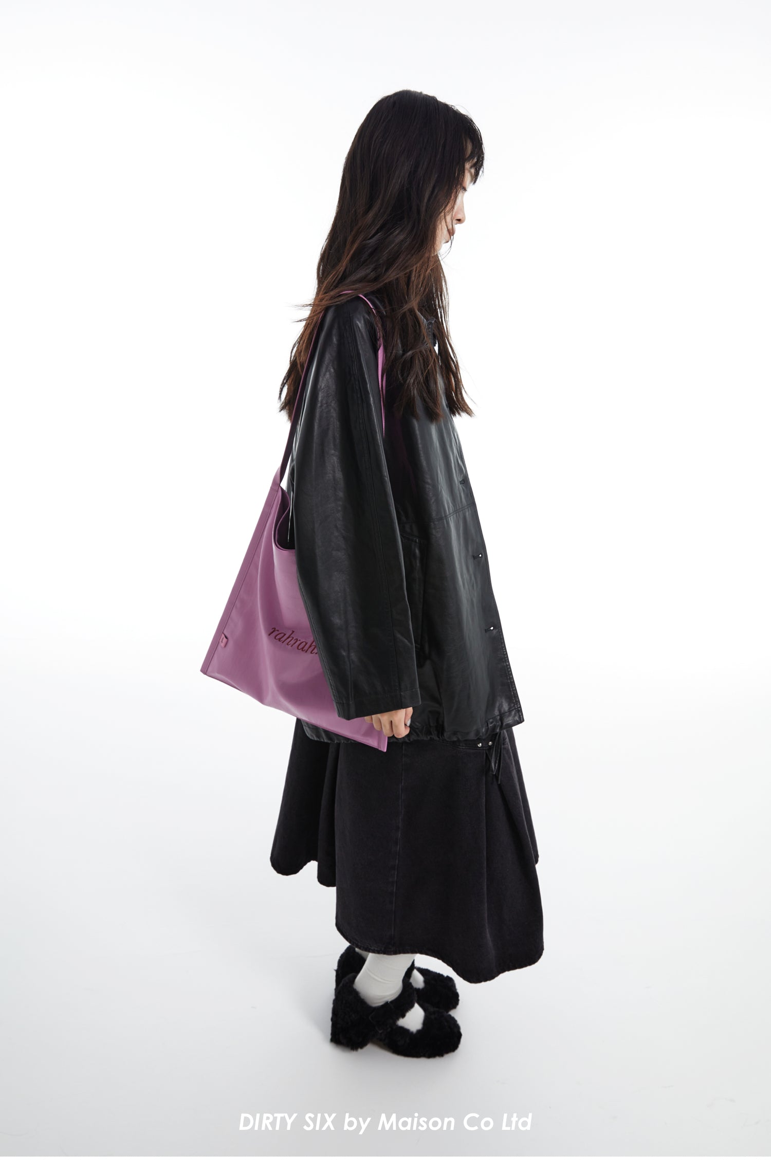 DirtySix "rahrah!" contrasting embroidery thread leather tote bag