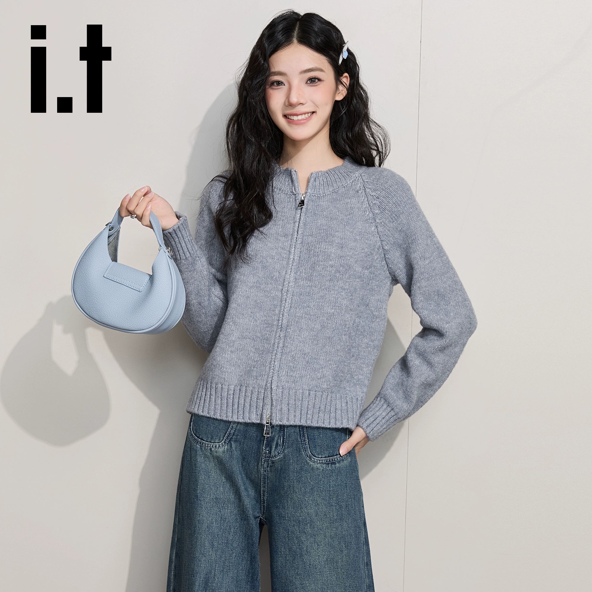 IT: CHOCOOLATE Double Zipper Knitted Cardigan