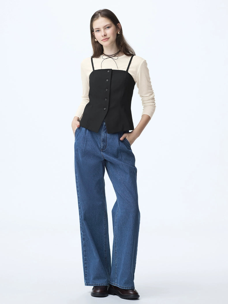 GU Front Buckle Casual Halter Top