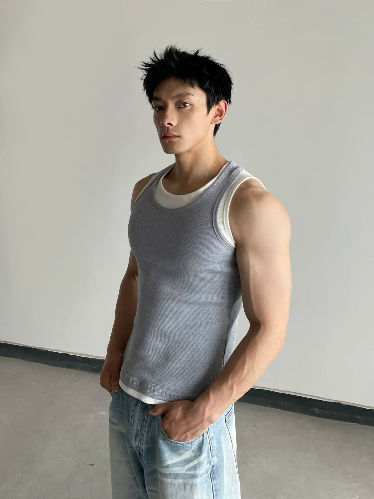 DAY NY I-shaped Fake Two-piece Slim-fit Vest