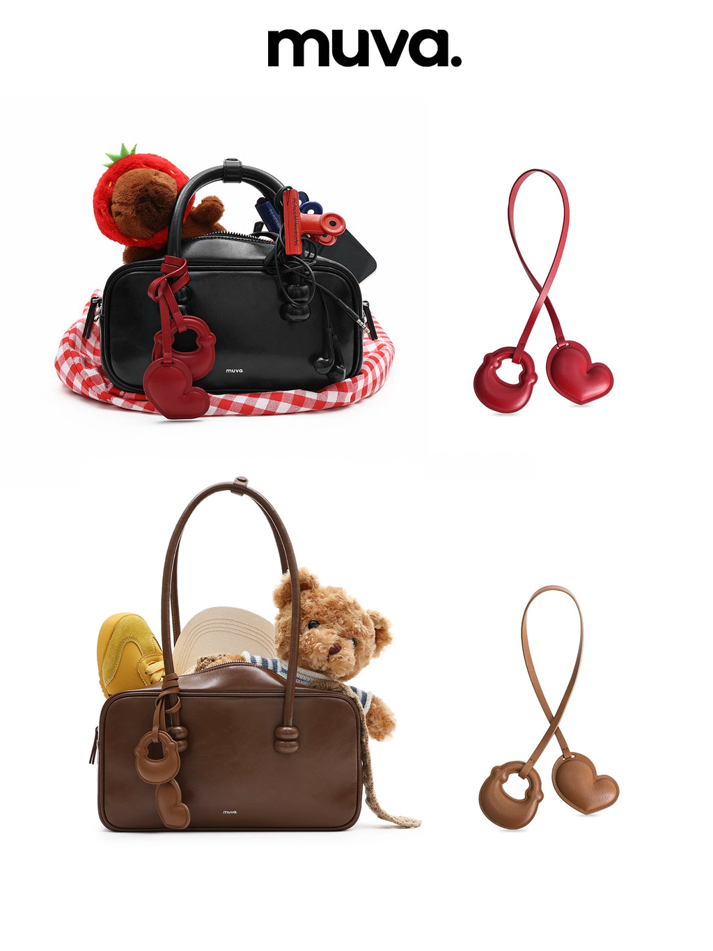 MUVA Cute Bead Bag Love Pendant