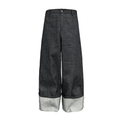JCAESAR Flanged Beef Wide-leg Jeans