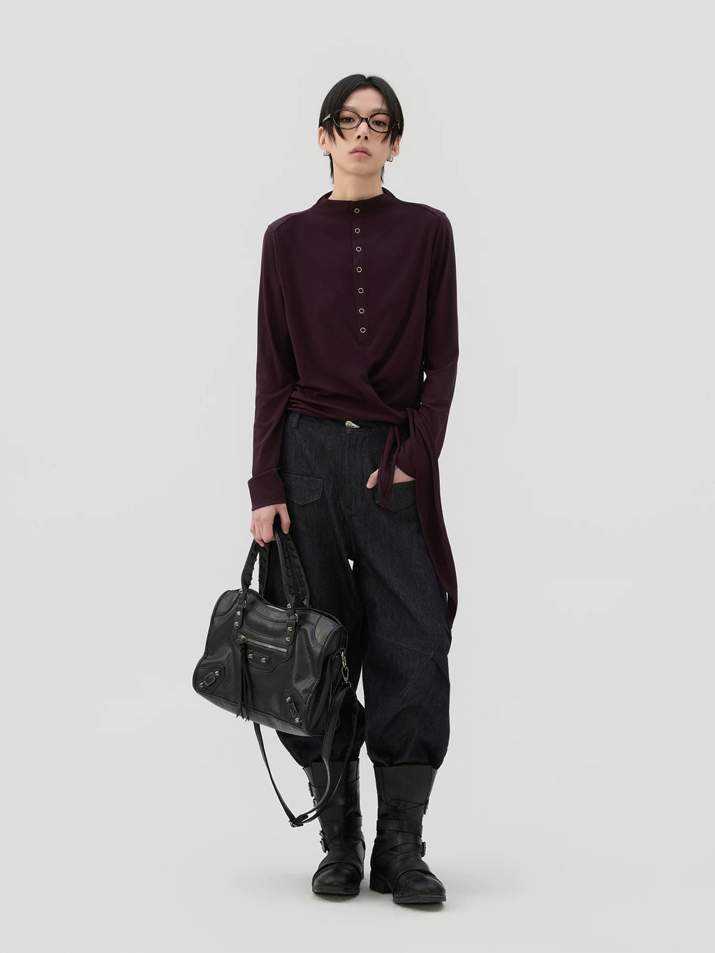 Sameuoo Hem Strap Casual Long Sleeve