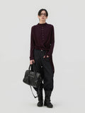Sameuoo Hem Strap Casual Long Sleeve