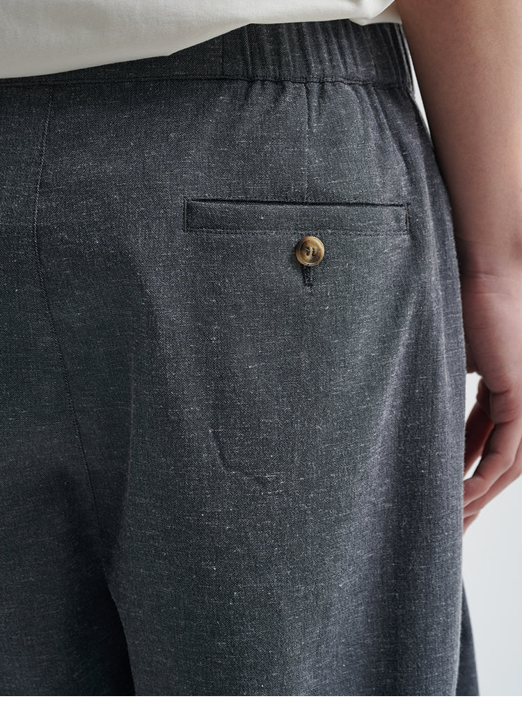 BUTTBILL 25SS Vintage Solona cotton and linen wide-leg cool Pants