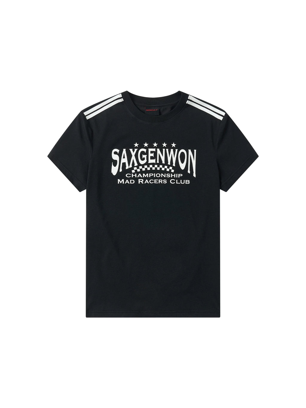 SAXGENWON Slim-fit Striped Crew Neck Tee
