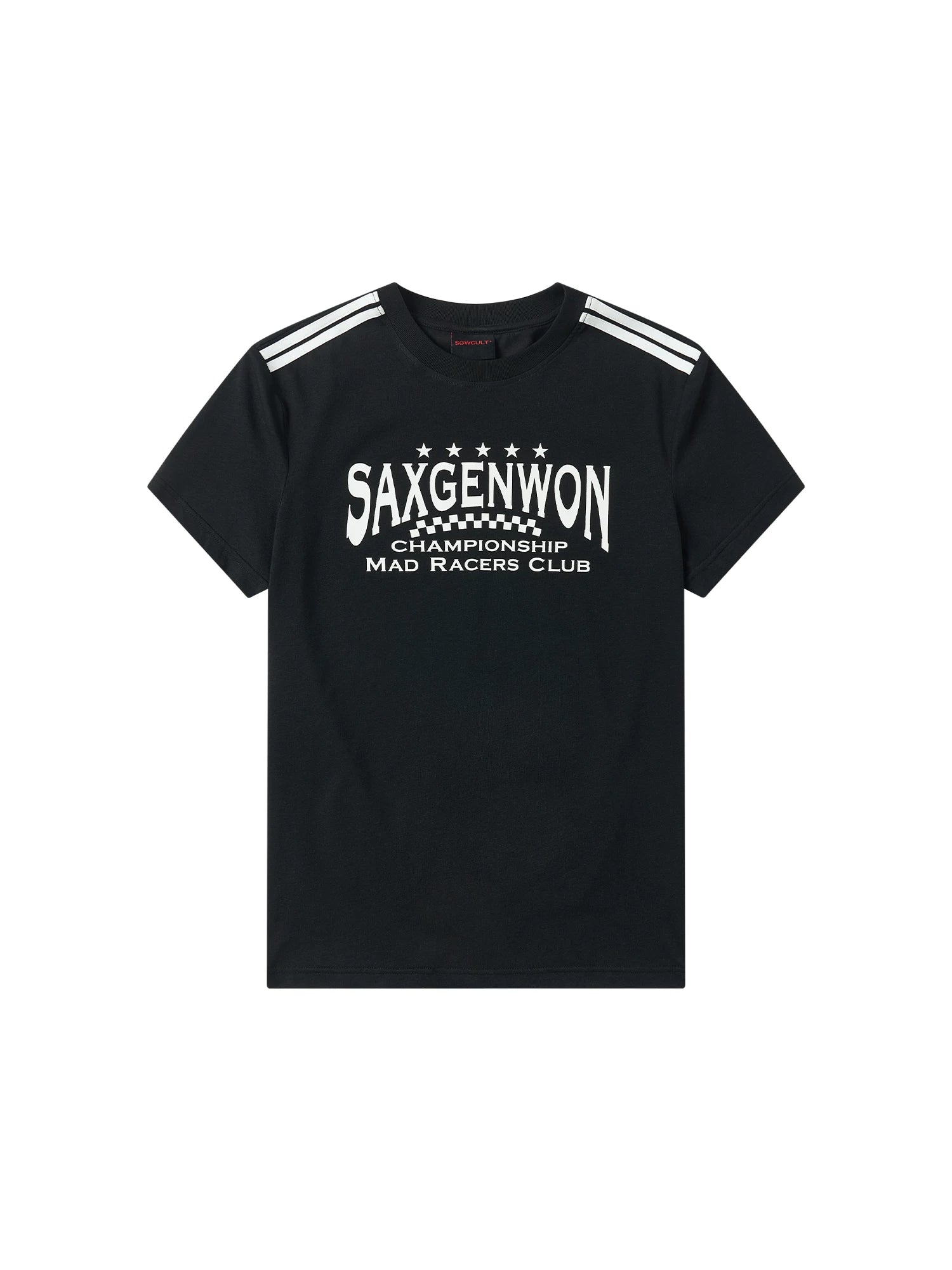 SAXGENWON Slim-fit Striped Crew Neck Tee