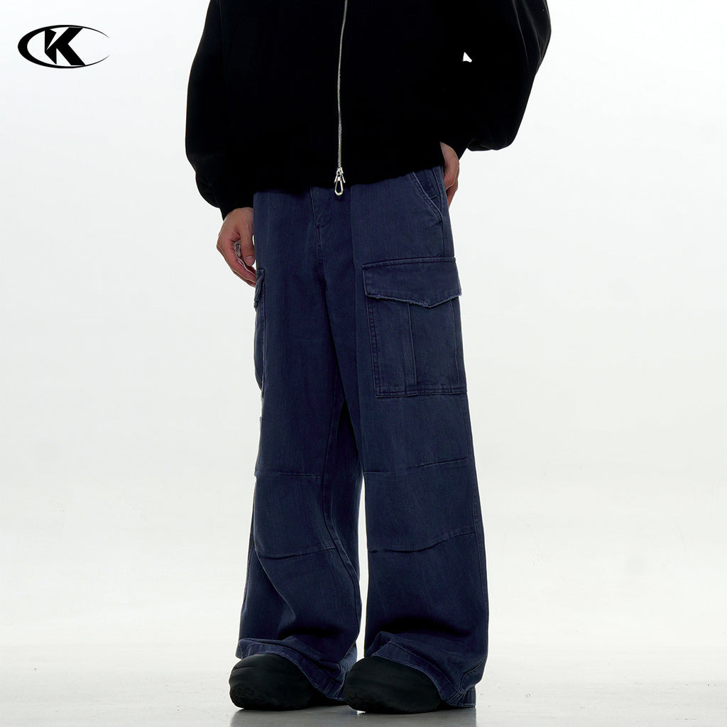 11KN pleated design multi-pocket micro-pull Pants