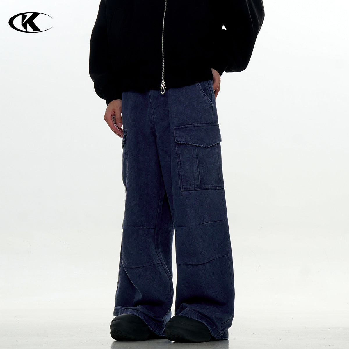 11KN pleated design multi-pocket micro-pull Pants