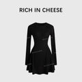 RICH IN CHEESE  Knitted Waist Dress