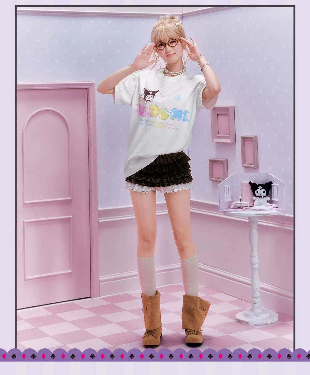 MEDM Anime Logo Printing Casual Crew Neck Tee