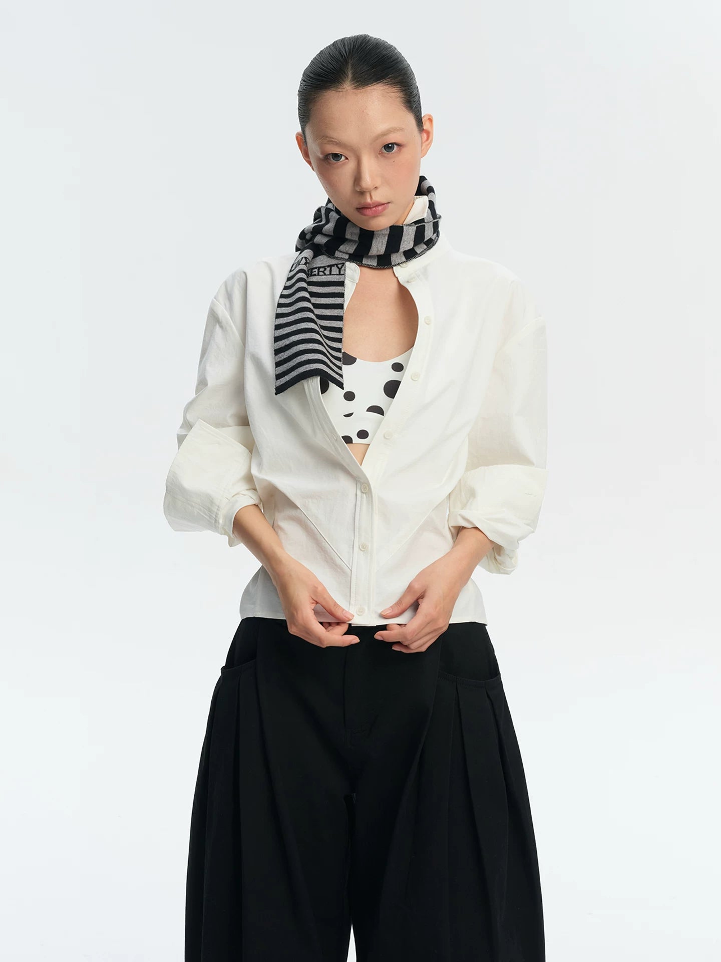LINY LIBERTY Loose Waist Slim Long-sleeved Shirt