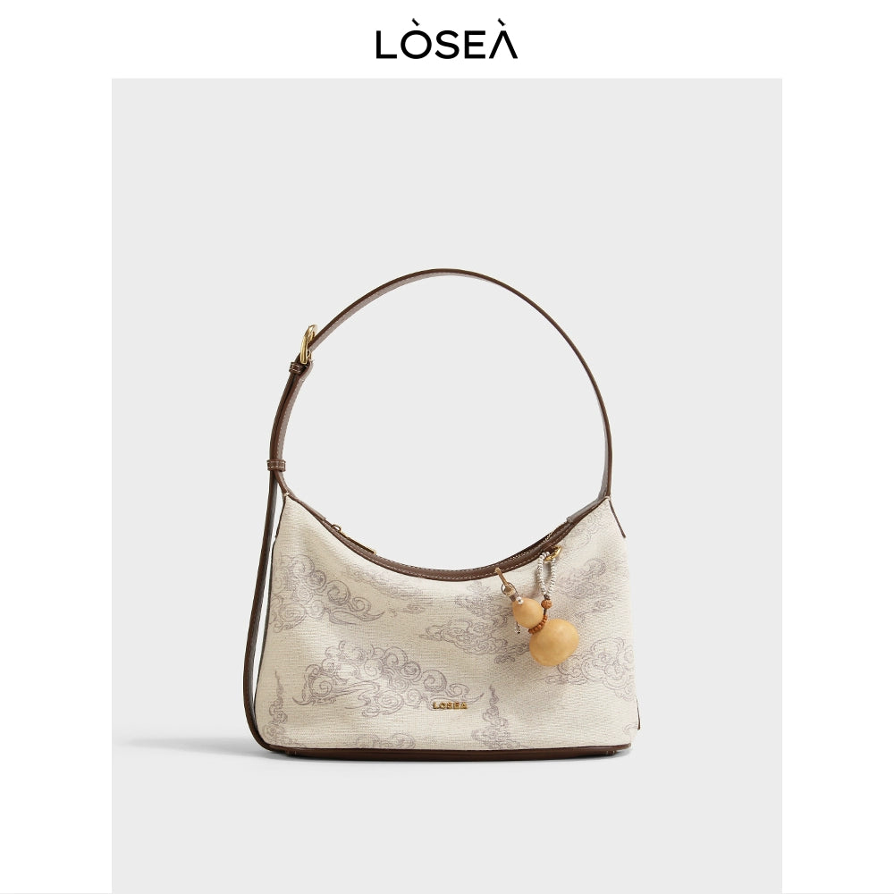 LOSEA New Chinese Auspicious Cloud Pattern Shoulder Armpit Bag