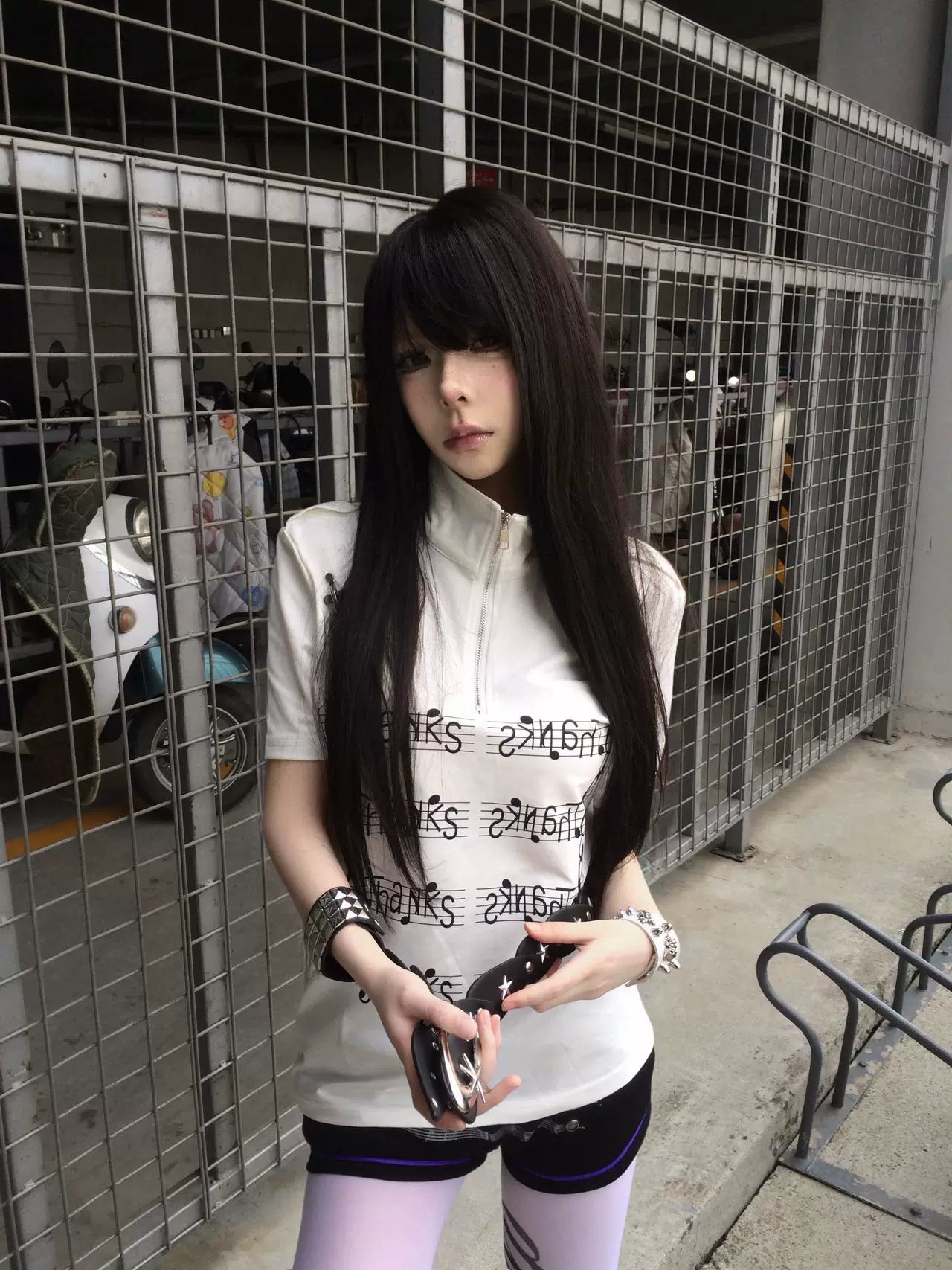 PAIKI Stand Collar Slim Casual Tee