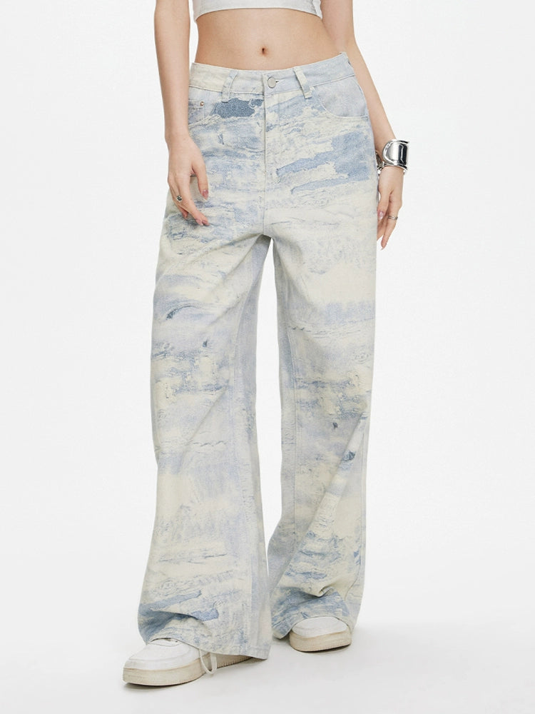 ZAVK Tie-dye Wide-leg Jeans