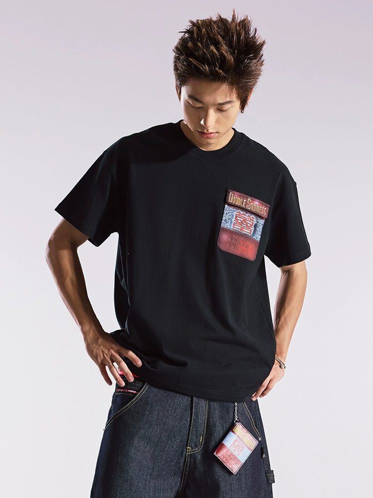 Remedy Spoof Red Double Bitter Belt Cover Loose Tee