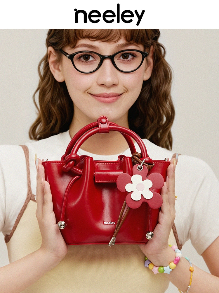 Neeley Leather Vegetable Basket Portable Messenger Bag