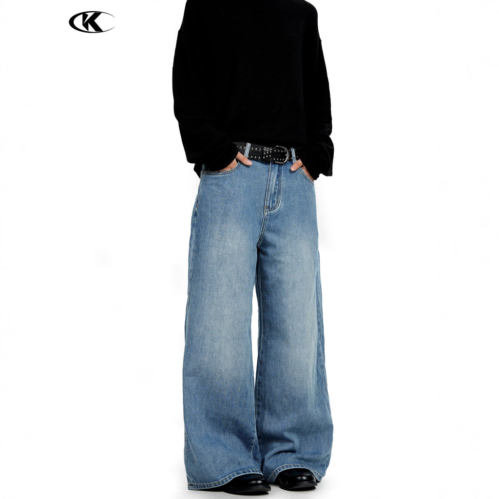 11KN Retro Casual Wide Leg Straight Jeans
