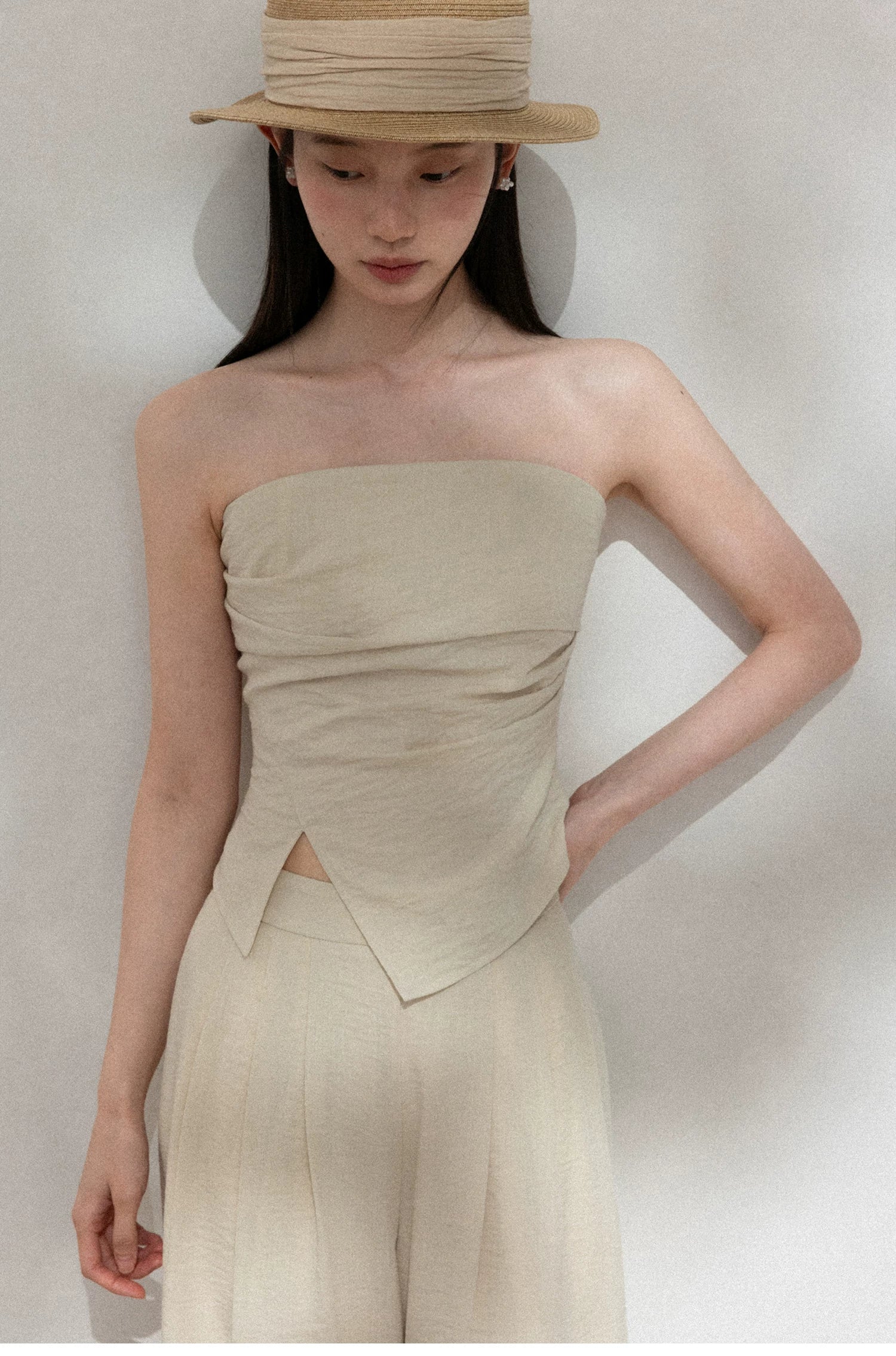 Cantonstory Backless Sleeveless Strap Casual Pants Set