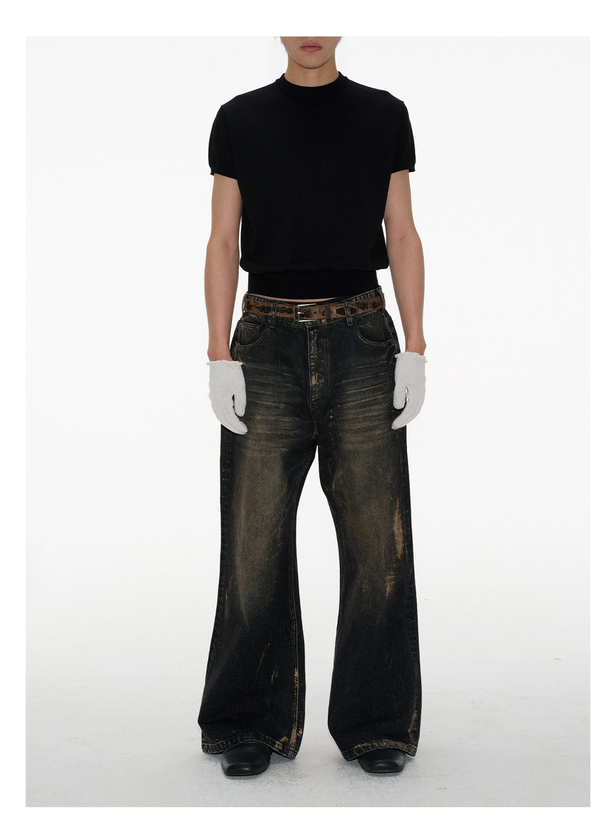 JCAESAR Ice Silk Slim-fitting Small Neckline Tee