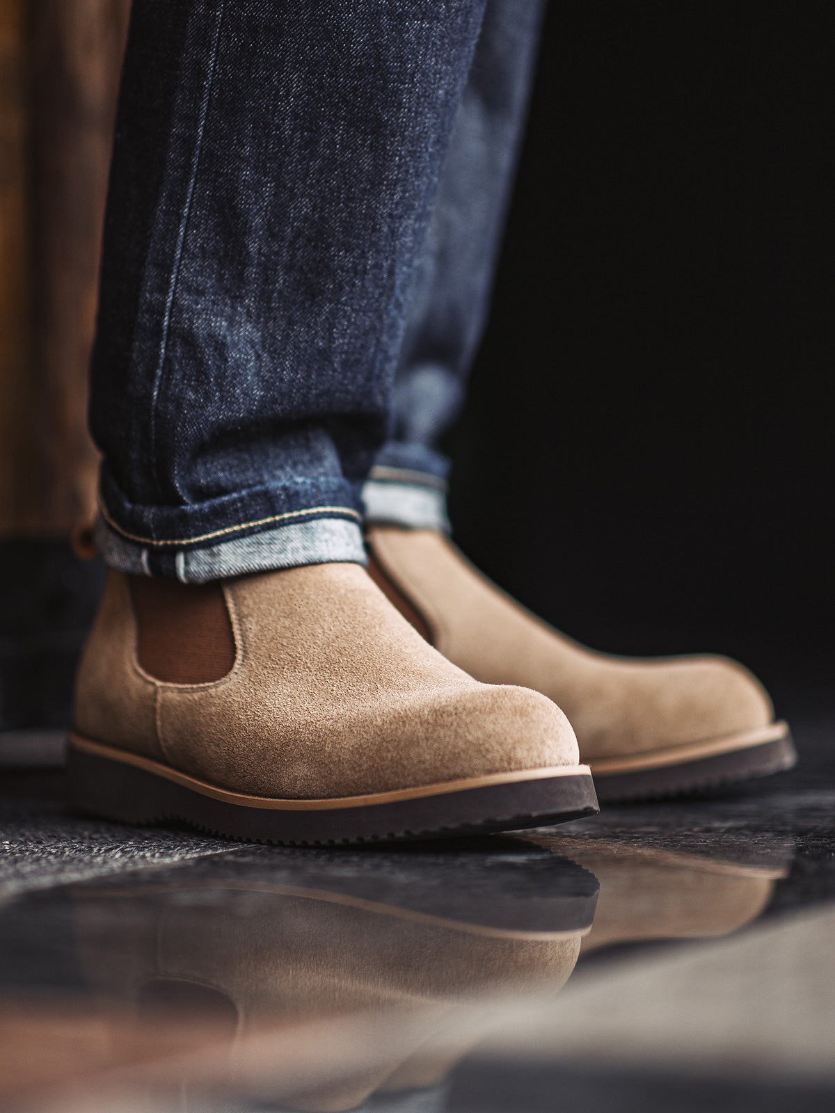 Madden Chelsea tooling cow suede round head casual leather shoes