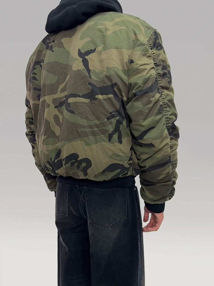 PLUS NO LOGO Camouflage Flight Jacket Cotton