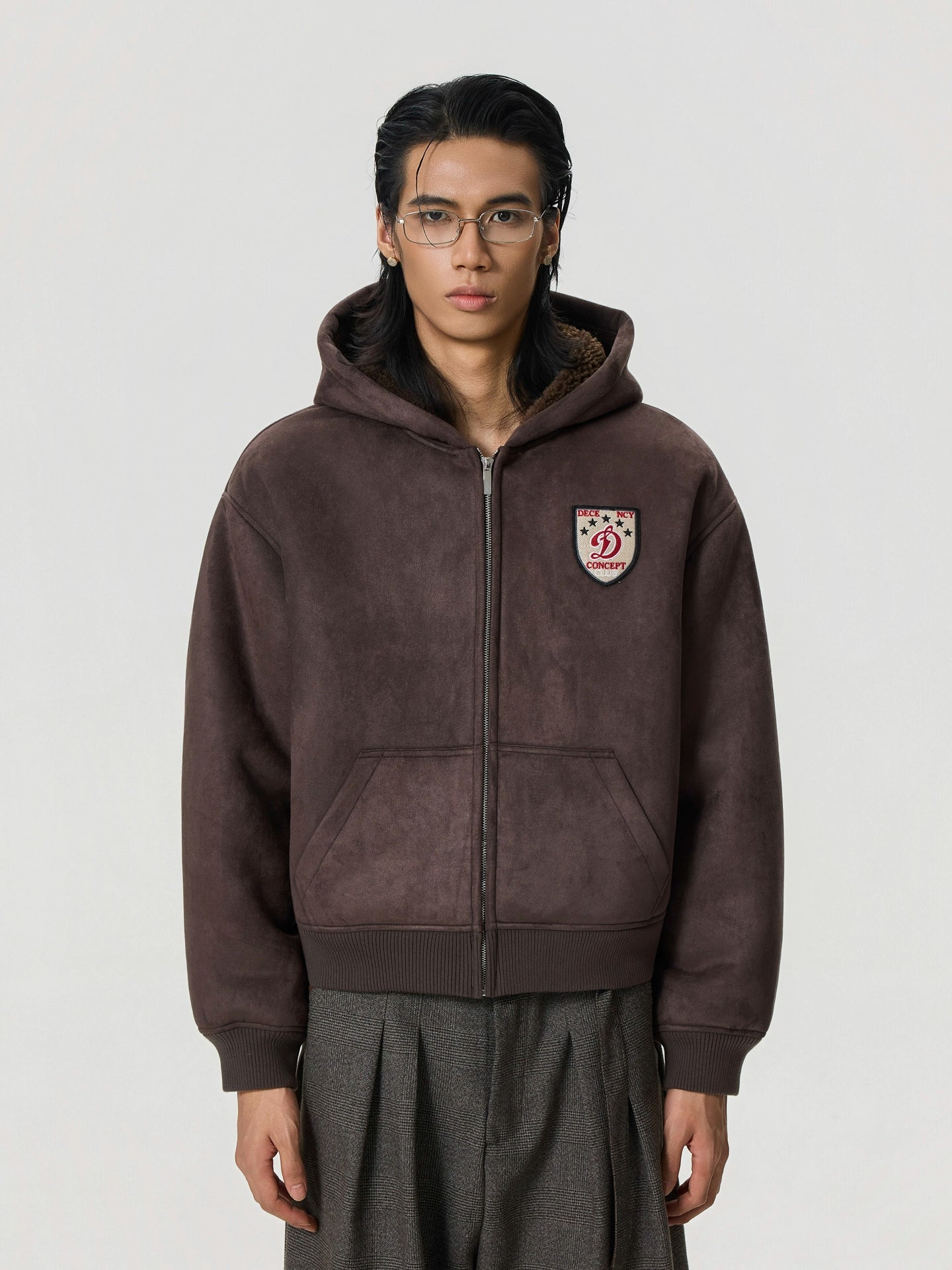 BTSG Vintage Suede Thickened Thermal Hooded Sweater