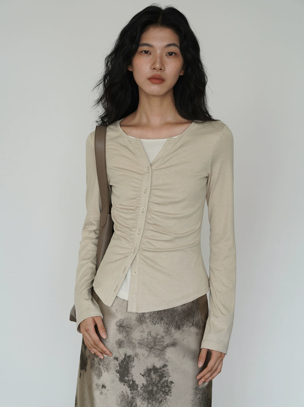 EIGHTHMONTH Fake Two-piece Slim-fit Pleated Waist Long Sleeve