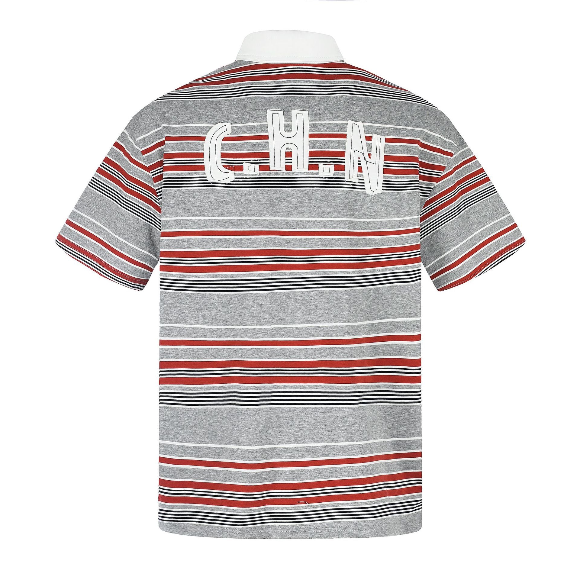 11KN Retro Striped Lapel Loose Cloth Tee