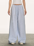 Anna Aneae Drawstring Wide Leg Straight Loose Versatile Floor Pants