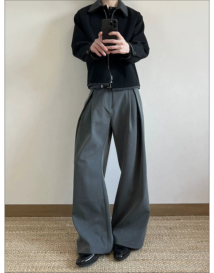 Stay The Night 3D I-pleated A-shaped Casual Pants