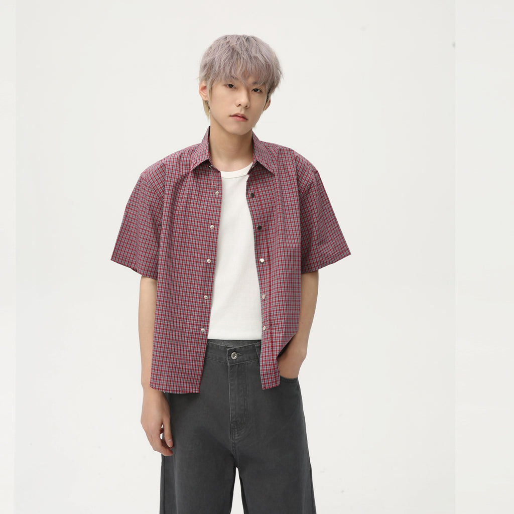 MTLCLOTHES Loose and Versatile Retro Korean Half-sleeved Shirt