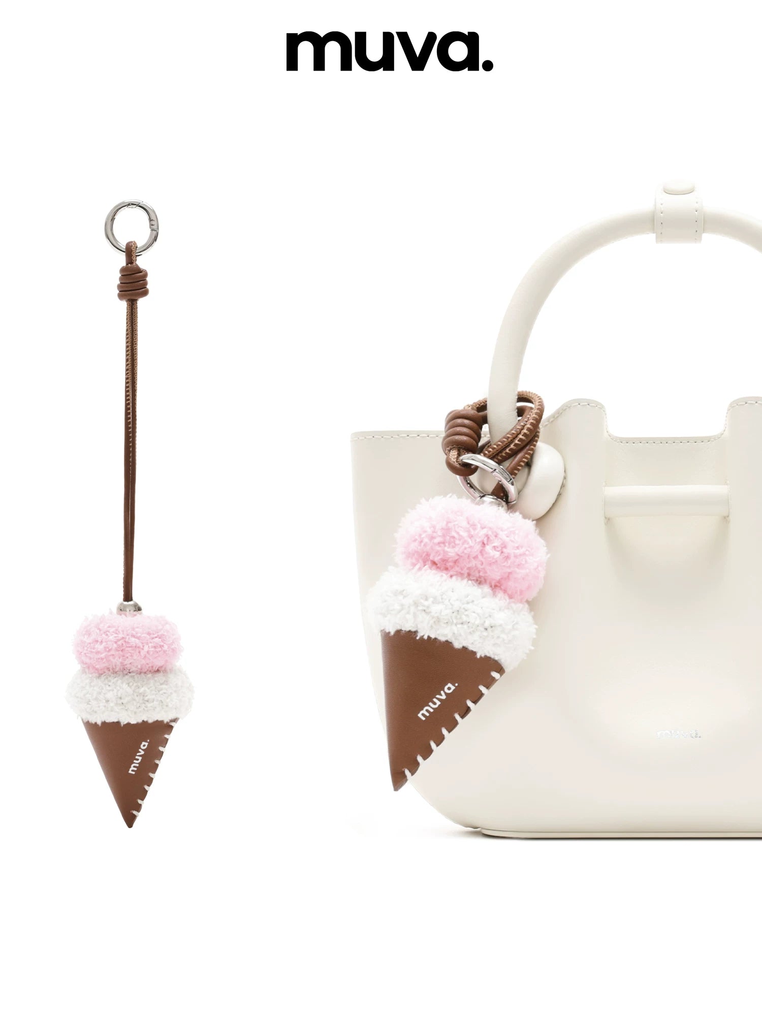 MUVA Plush Ice Cream Girl Heart Plush Bag Hanging
