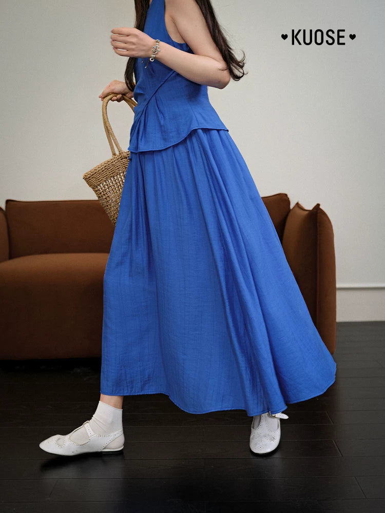 Kuose Fake Two Waist Vest Dress