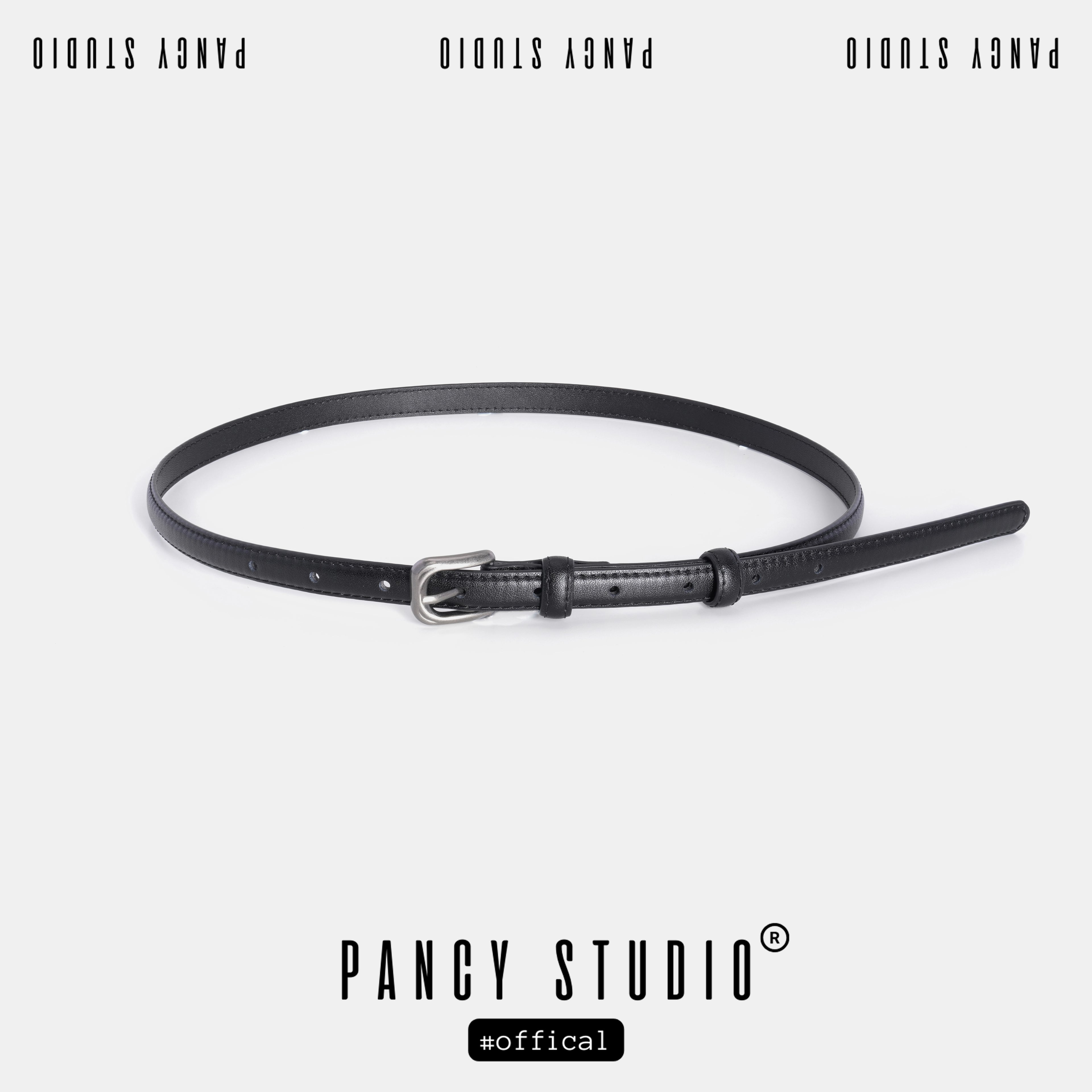 PANCY Simple Retro Thin Double-sided Leather Belt