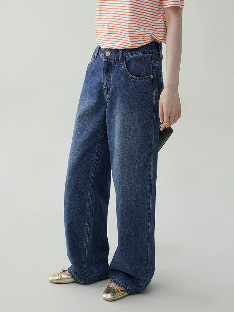 VOOE Vintage Loose Wide Leg Casual Jeans