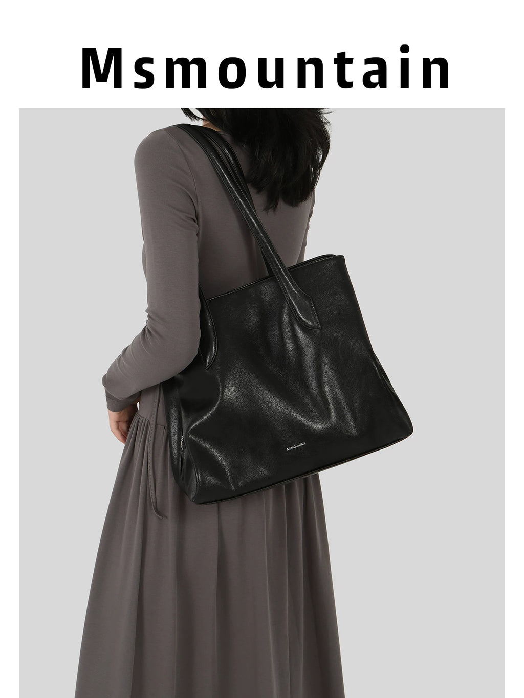 Msmountain Leather Niche Large Capacity Tote Bag