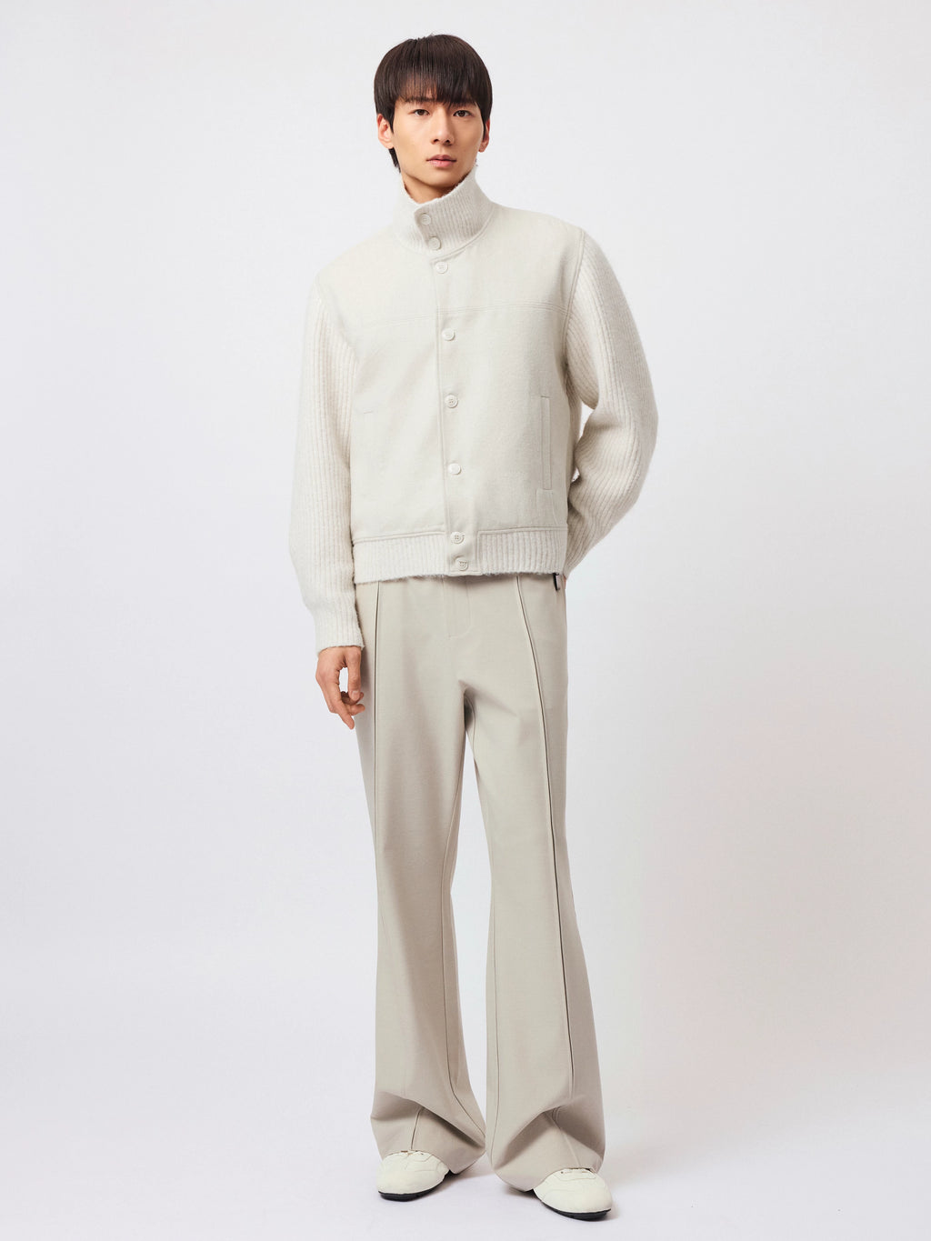 Stay the Night Stitched Wool Knitted Shoulder Fit Jacket