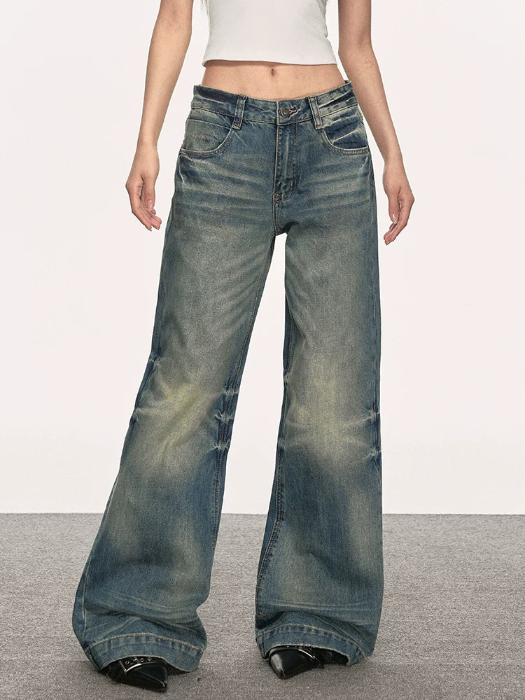 Anna Aneae High Waist Straight Wide Leg Jeans