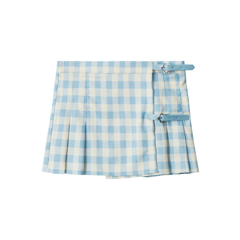 Nariele Plaid High-waisted Slim Retro Skirt