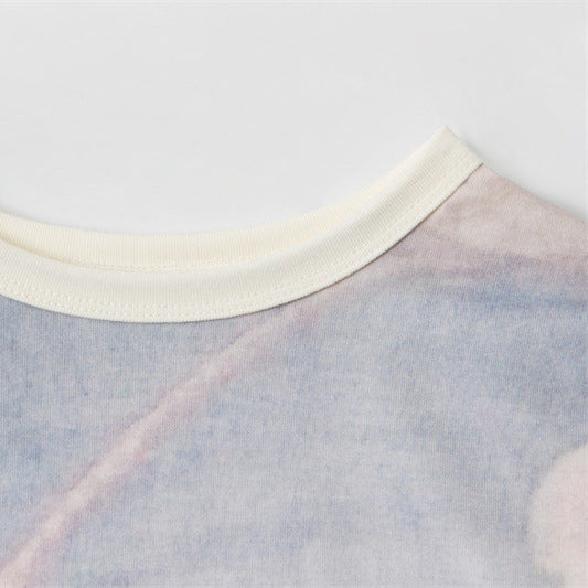 Nariele European and American Bear Letter Print Short Tee