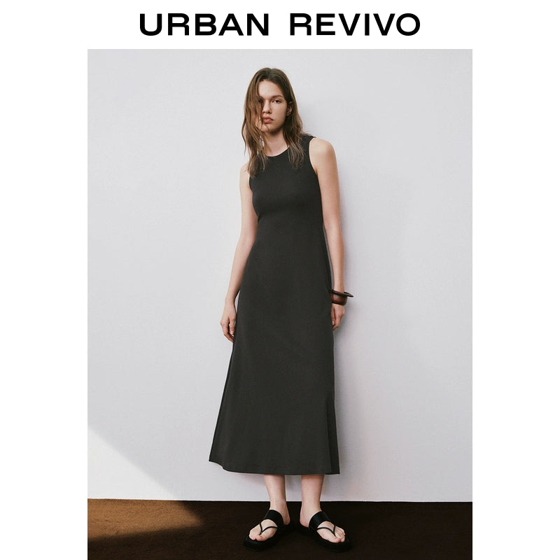 URBAN REVIVO Wave Style Casual Slim Sleeveless Dress