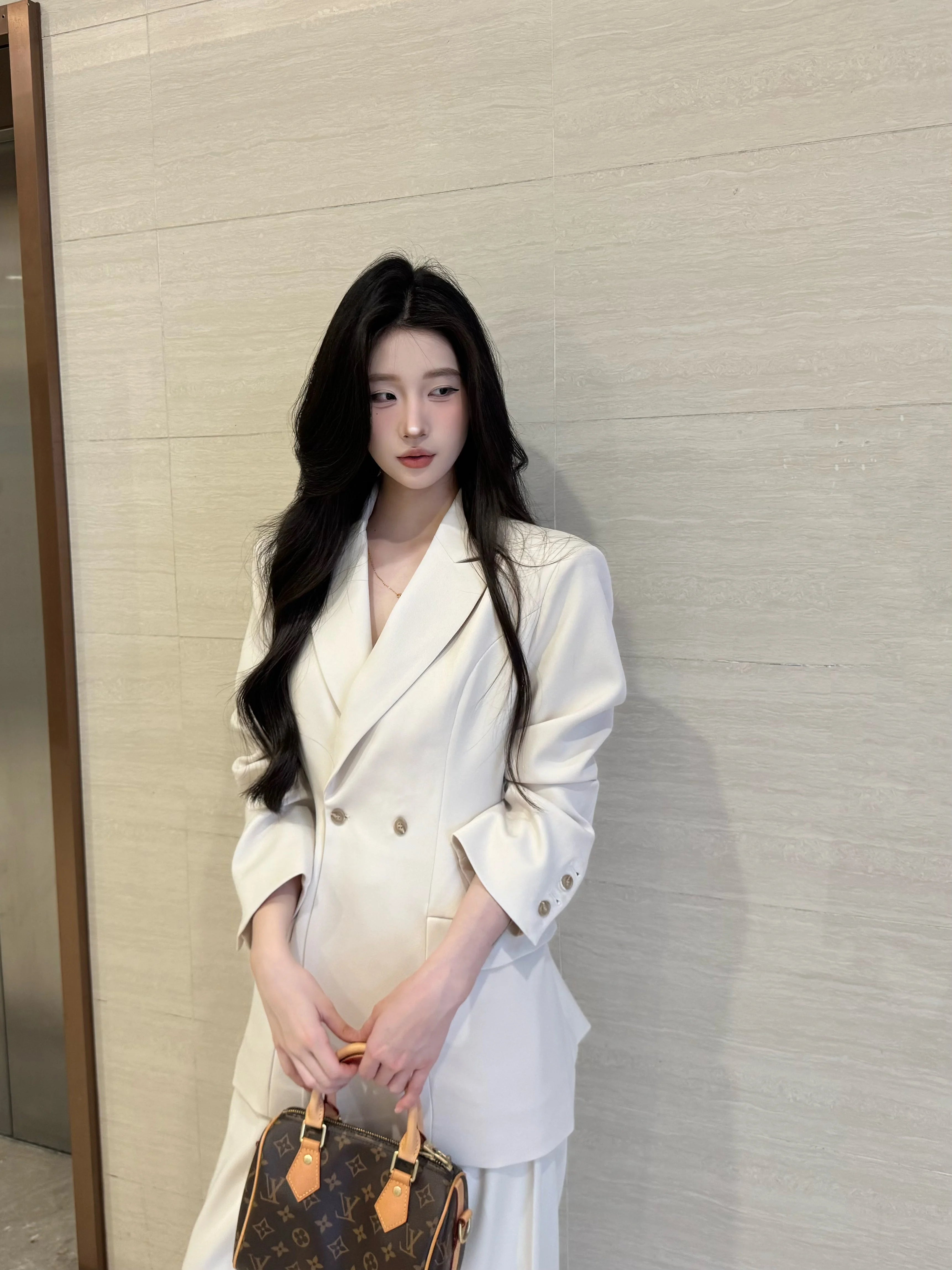 PANPANSTUDIO Minimal Medium and Long Suit Wide Leg Pants Set