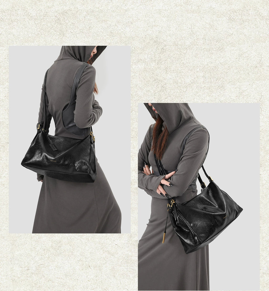 Msmountain Leather Simple Versatile Messenger Bag