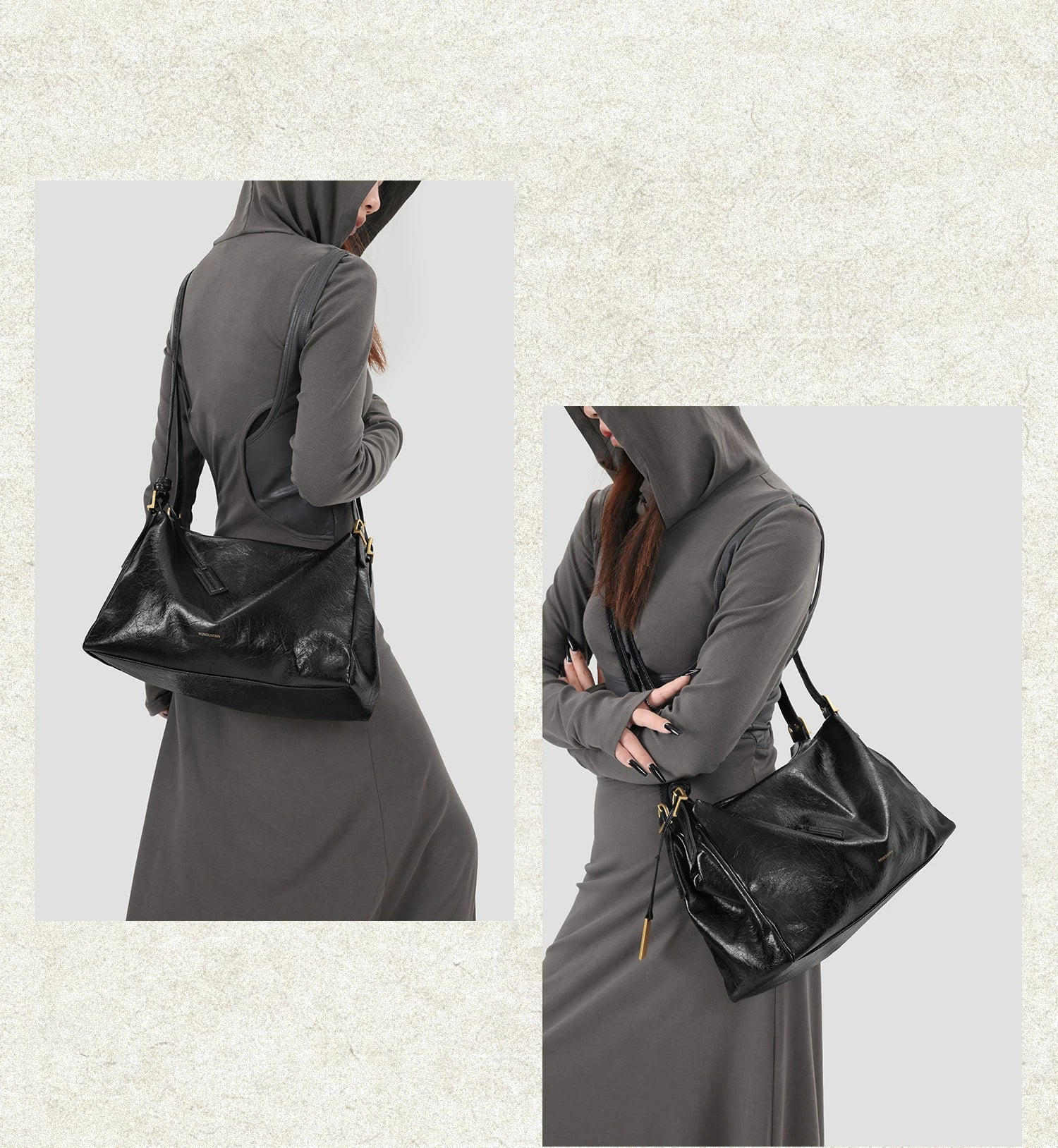 Msmountain Leather Simple Versatile Messenger Bag