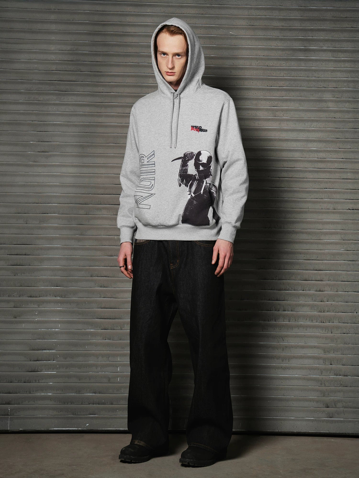 WHOOSIS Logo Print Loose Sweater